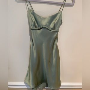 Clemence Mini Dress Sage from Princess Polly